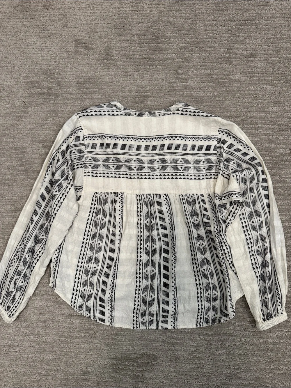 Splendid Freesia Embroidered Long Sleeve Linen Top Size Small
